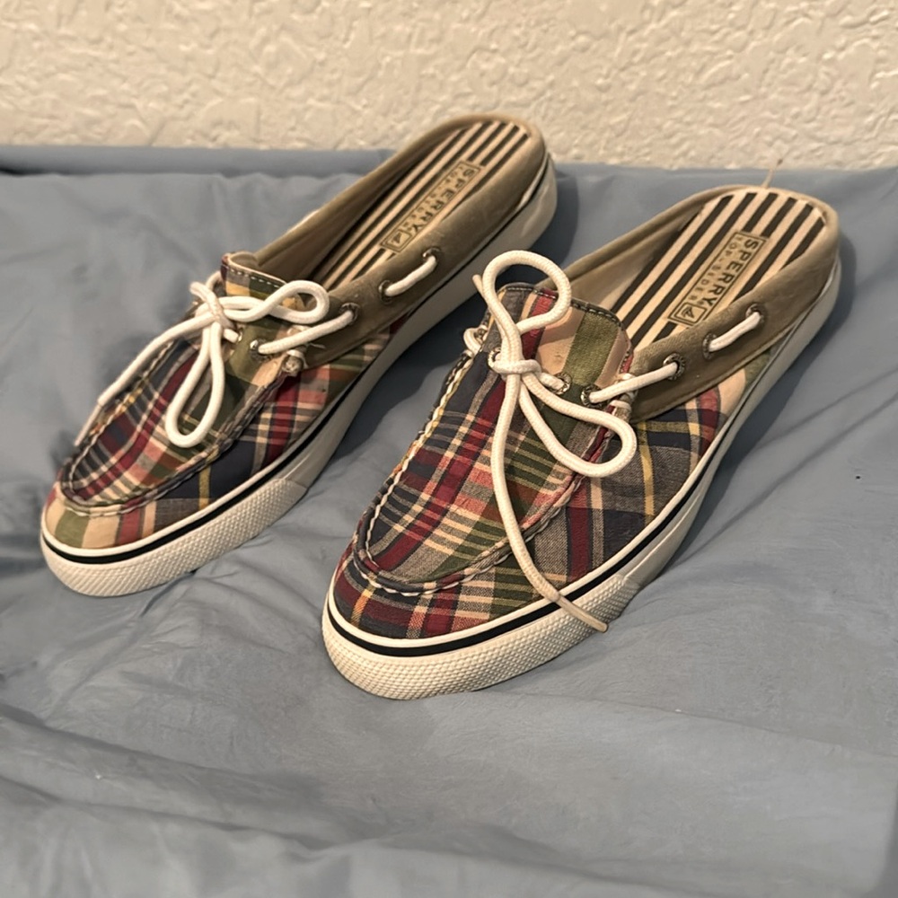 Sperry Top - Slider/Mules shoes Plaid size 8.5
